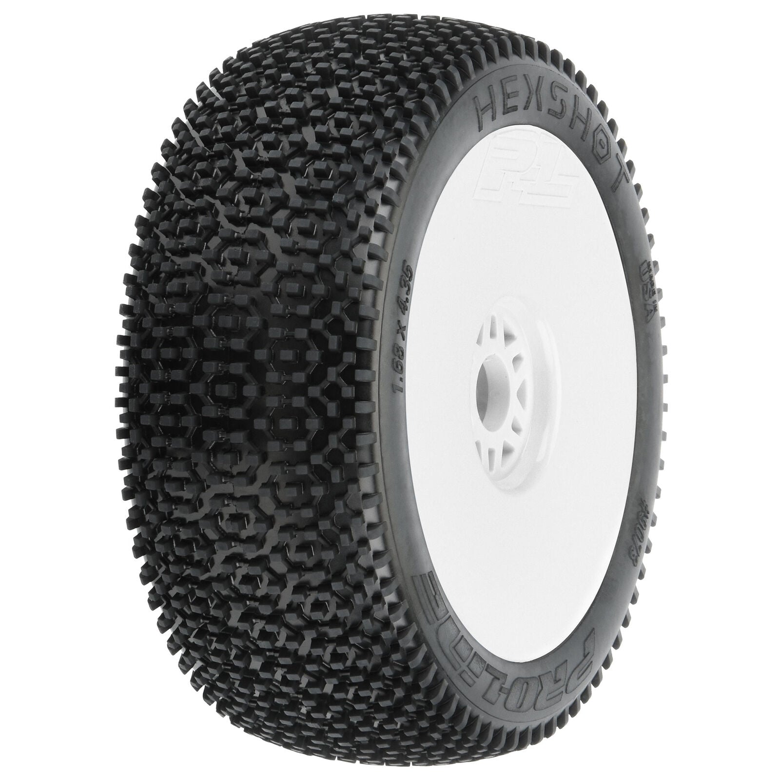PROLINE 9073-233 1/8 Hex Shot S3 Front/Rear Buggy Tires Mounted 17mm White (2)