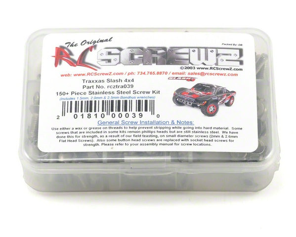 RC SCREWZ RCZTRA039 Slash 4x4 Stainless Steel Screw Kit