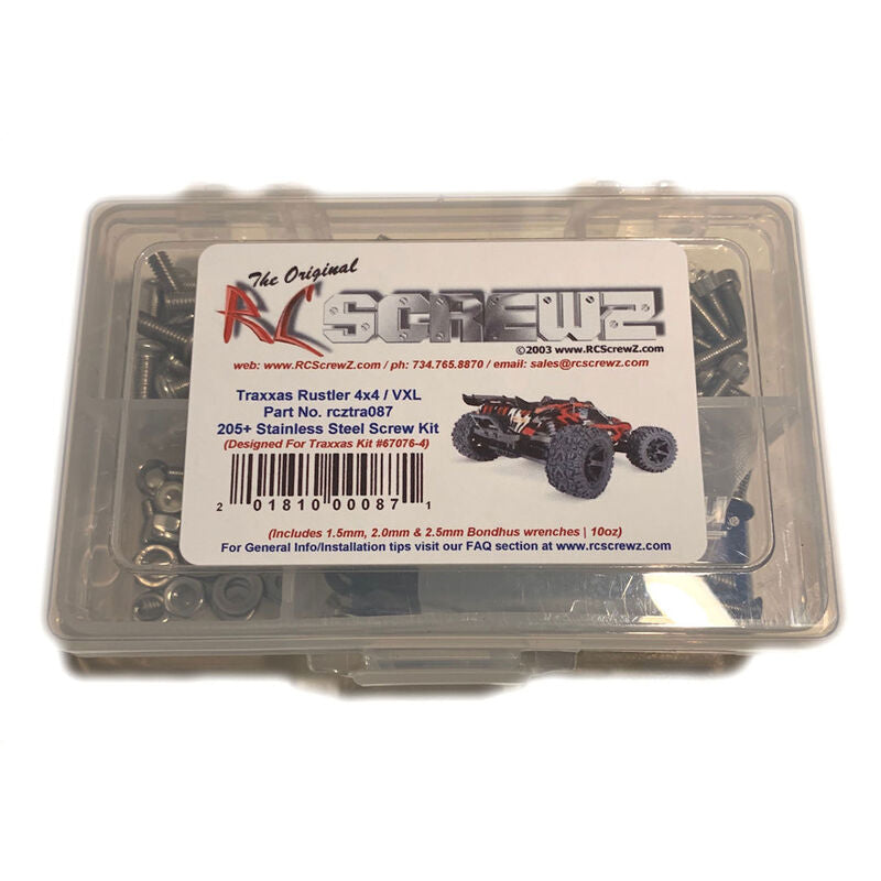 RC SCREWZ RCZTRA087 Stainless Steel Screw Kit: TRAXXAS Rustler 4x4 VXL