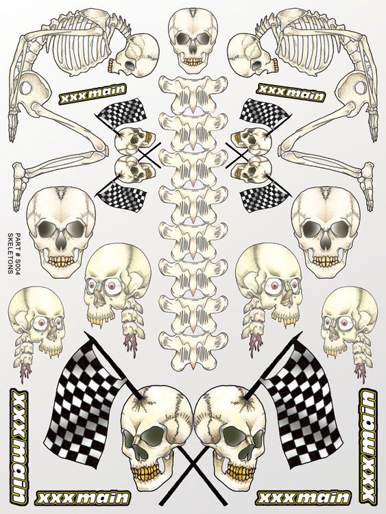 XXX MAIN S004 Skeletons Sticker Sheet