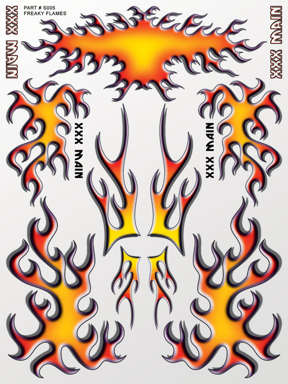 XXX MAIN S005 Freaky Flames Sticker Sheet