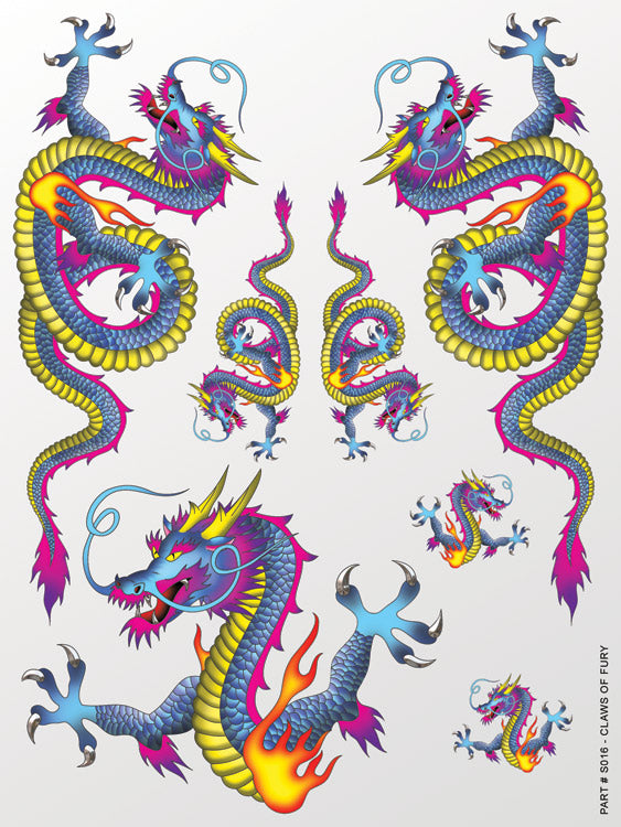 XXX MAIN S016 Claws of Fury Sticker Sheet