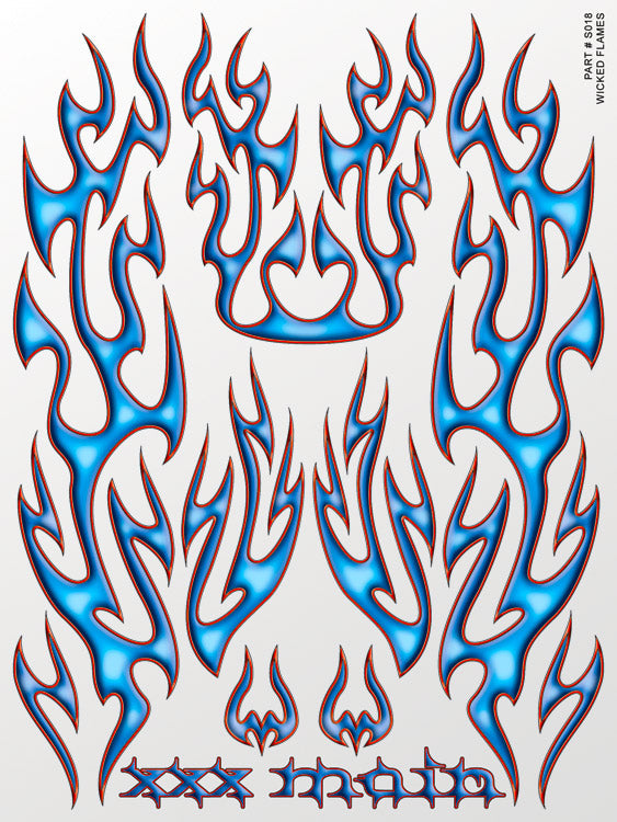 XXX MAIN S018 Wicked Flames Sticker Sheet