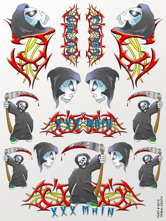 XXX MAIN S019 Tribal Death Sticker Sheet