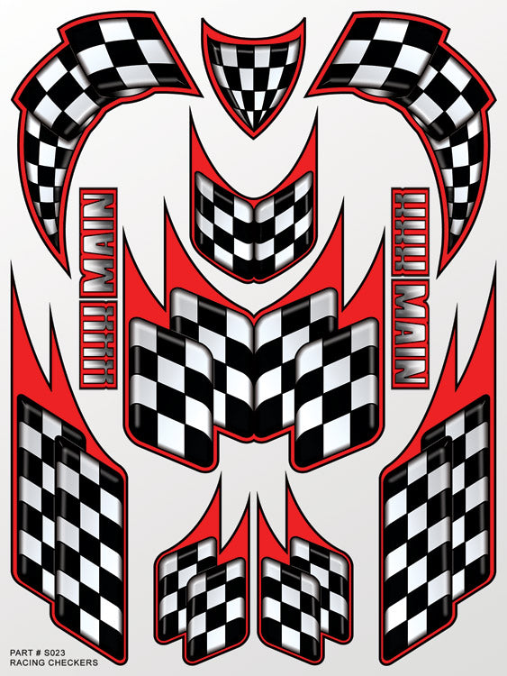 XXX MAIN S023 Racing Checkers Sticker Sheet