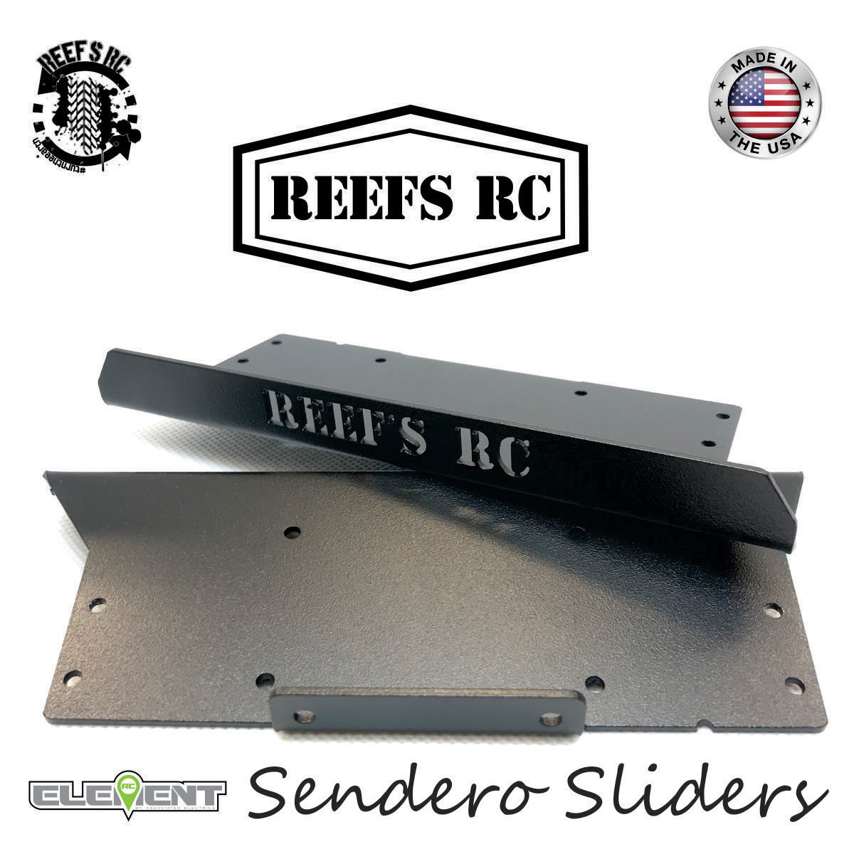 REEFS RC REEFS42 Hardened Steel Sendero Rock Sliders Black