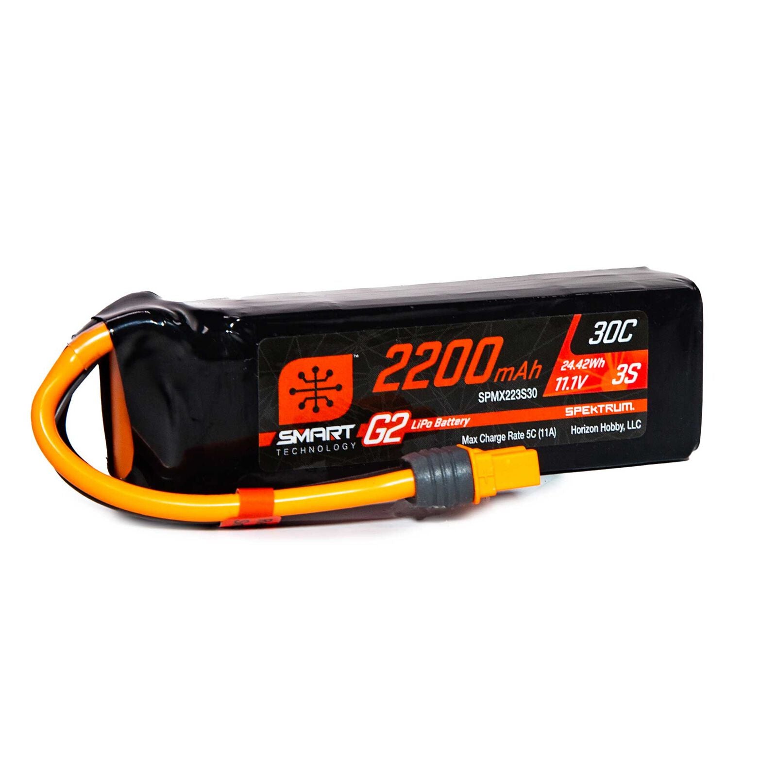 SPEKTRUM SPMX223S30 11.1V 2200mAh 3S 30C Smart G2 LiPo Battery: IC3