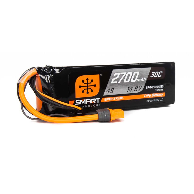 SPEKTRUM SPMX27004S30 14.8V 2700mAh 4S 30C Smart LiPo Battery: IC3