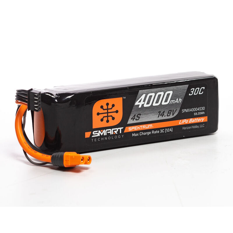 SPEKTRUM SPMX40004S30 14.8V 4000mAh 4S 30C Smart LiPo Battery: IC3