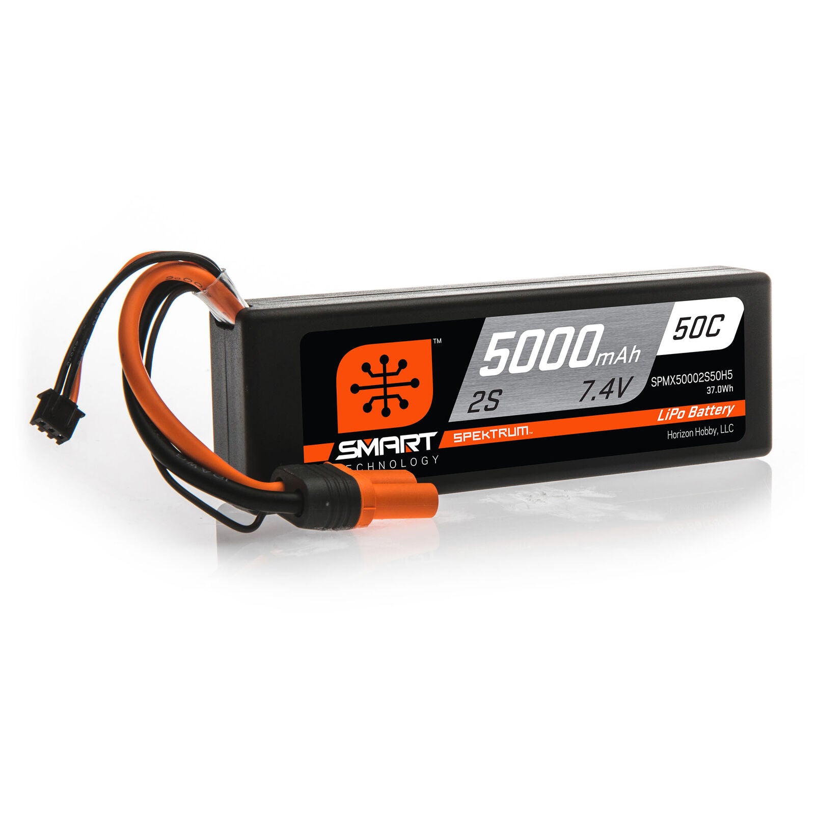 SPEKTRUM SPMX50002S50H5 7.4V 5000mAh 2S 50C Smart Hardcase LiPo Battery: IC5