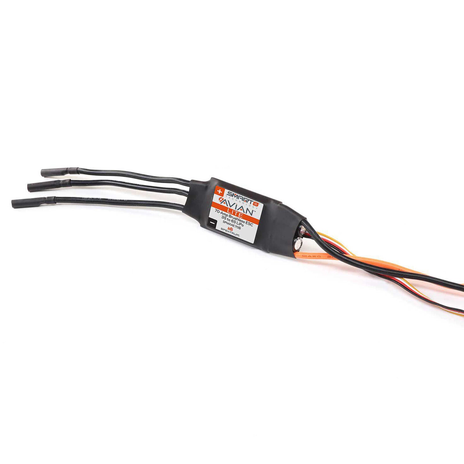 SPEKTRUM SPMXAE70B Avian 70-Amp 70A Smart Lite Brushless ESC, 3S-6S: IC3