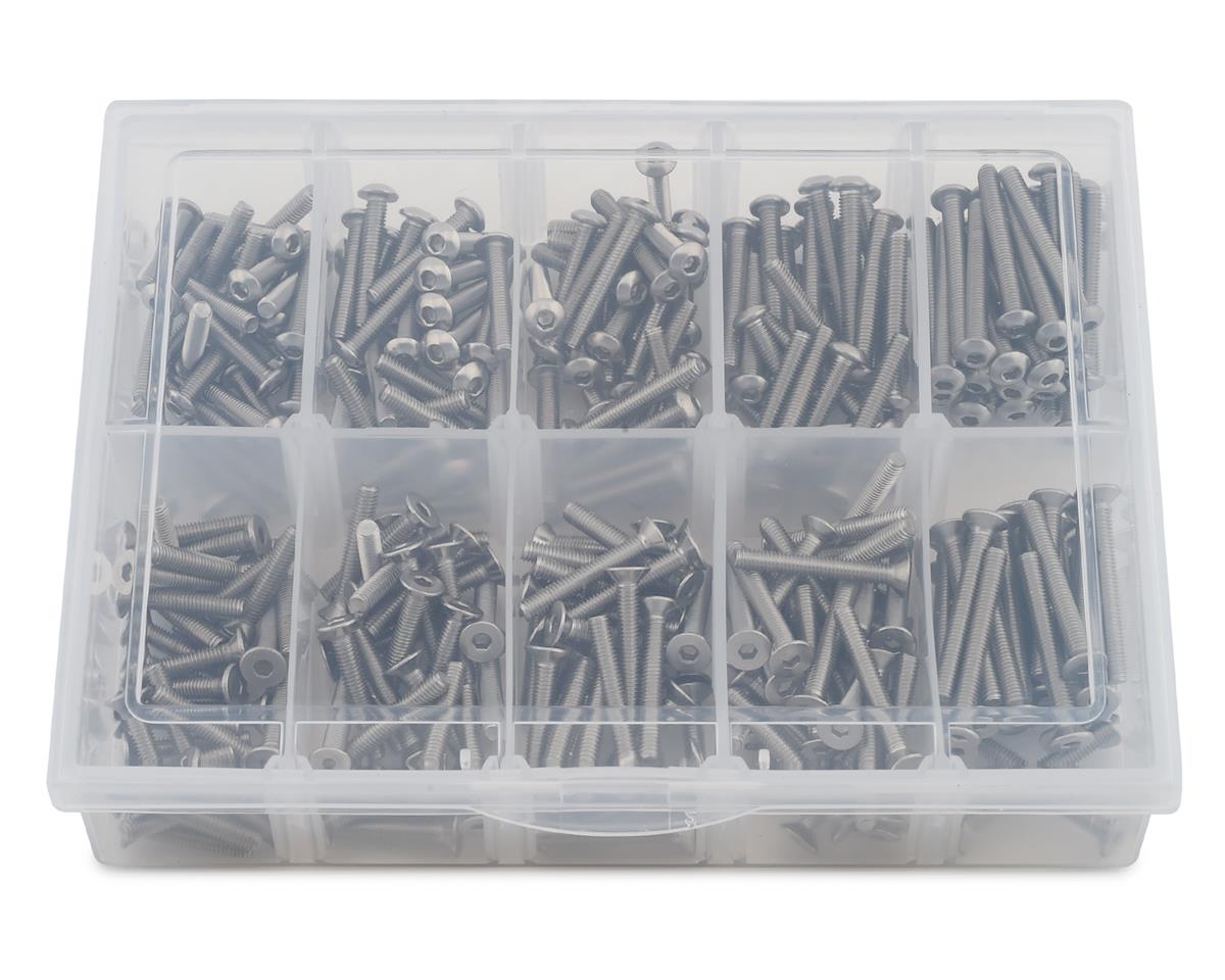 SAMIX SS-2004 Long Stainless Steel 3mm Screw Set w/Plastic Box Flat Head / Button Head