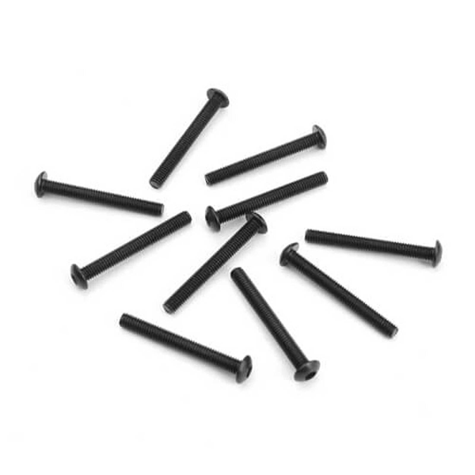 TEKNO TKR1411 M3x25mm Button Head Screws, Black (10)