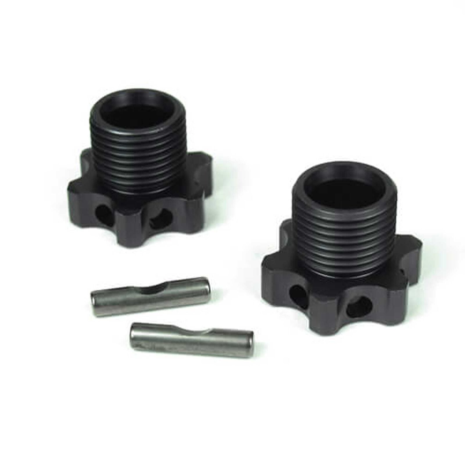 TEKNO TKR5071B Wheel Hubs (17mm, lightened, aluminum, gun metal ano, 1mm offset, w/pins, 2pcs)