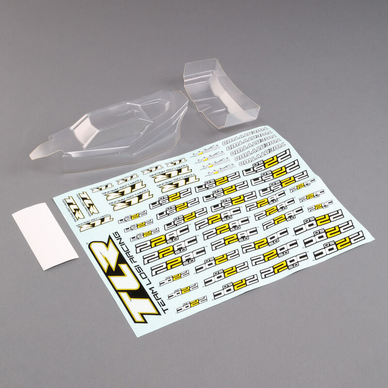LOSI TLR230012 Lightweight Body & Wing, Clear: 22 5.0