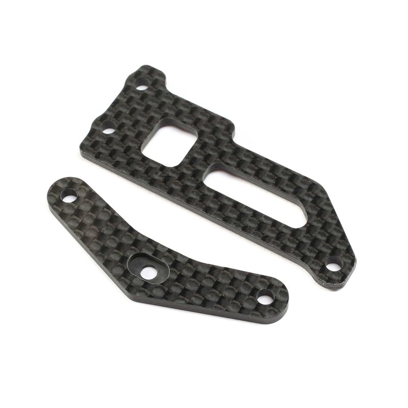 LOSI TLR231097 Carbon Brace and Servo Top Plate: 22X-4