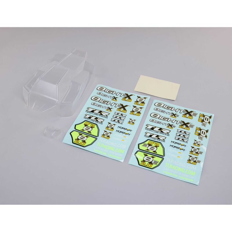 LOSI TLR240018 Body Set with Decals, Clear: 8X, 8XE 2.0