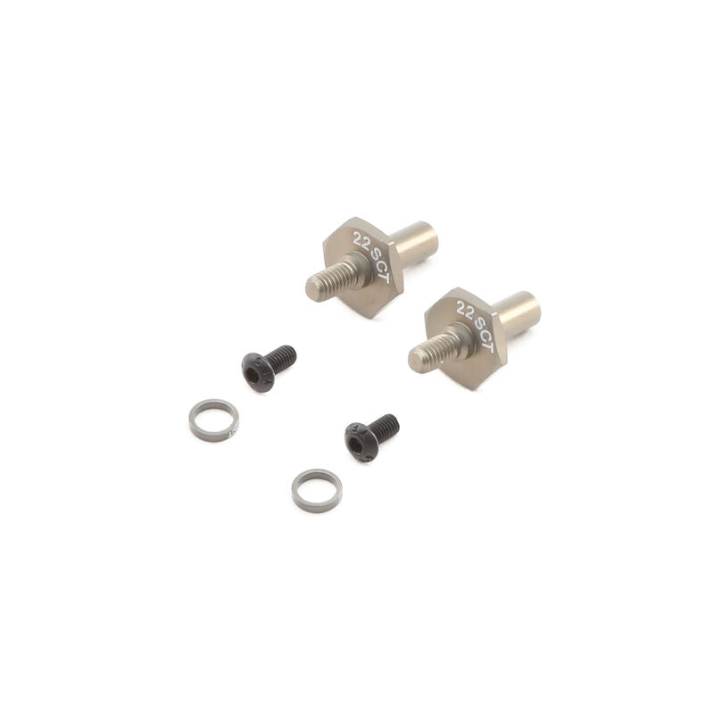 LOSI TLR332065 Front Axle Set Aluminum, 12mm Hex: 22SCT 3.0