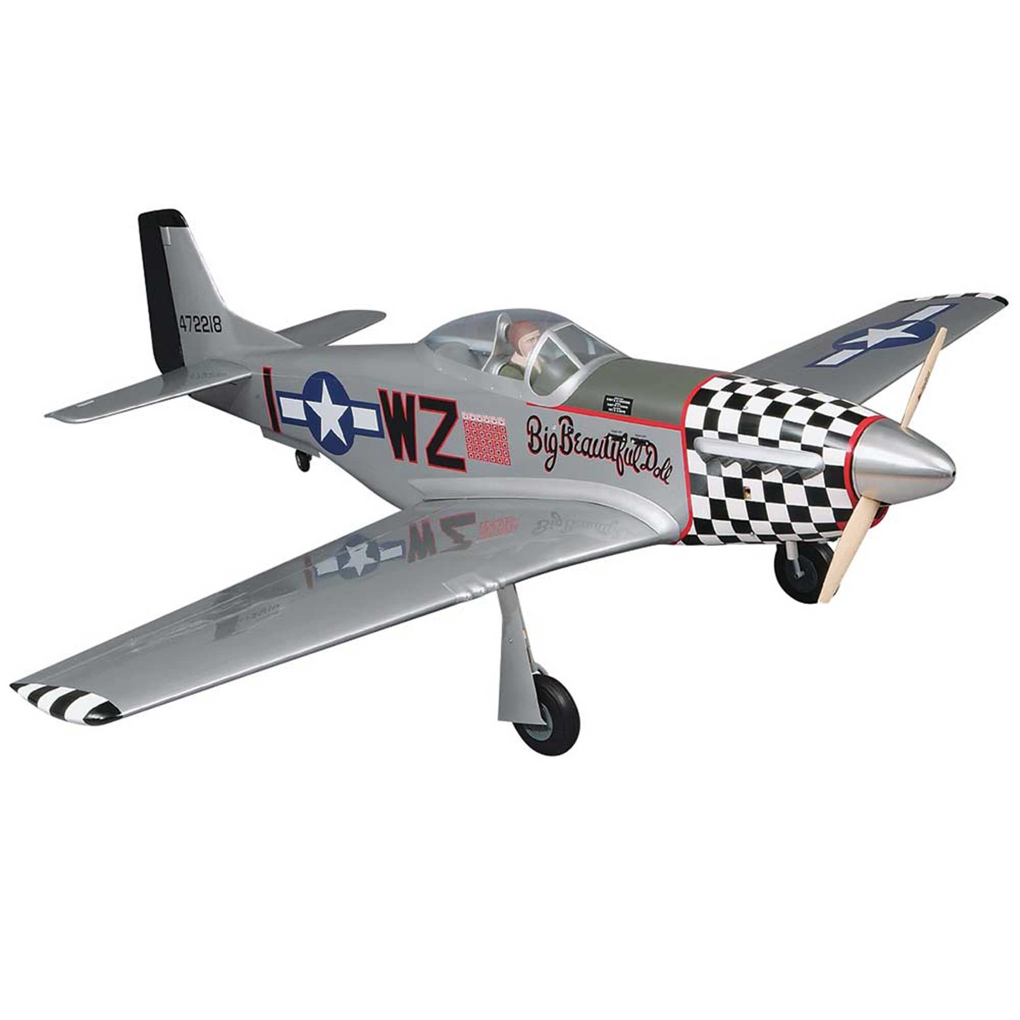 TOP FLITE TOPA0700 1/5 Giant P-51D Mustang 2.1-2.8 GP ARF, 84.5"