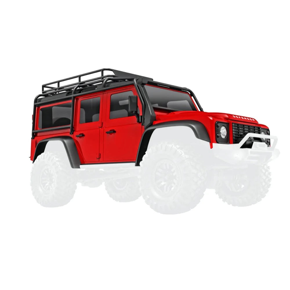 TRAXXAS 9712-RED Body, Land Rover® Defender®, complete, blue (includes grille, side mirrors, door handles, fender flares, fuel canisters, jack, spare tire mount, & clipless mounting)