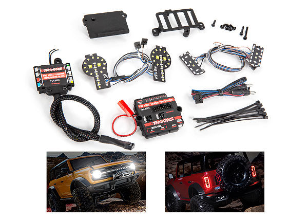 TRAXXAS 9290 Pro Scale® LED light set, Ford Bronco (2021), complete with power module (includes headlights, tail lights, & distribution block) (fits #9211 body)
