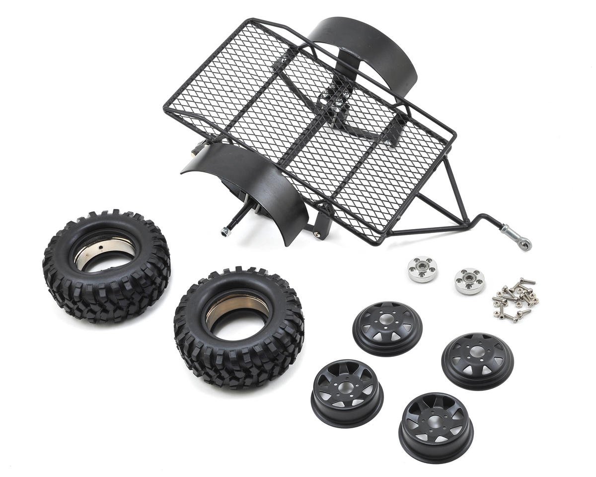 YEAH RACING YA-0405 1/10 Scale Aluminum Leaf Spring Hitch Mount Crawler Trailer