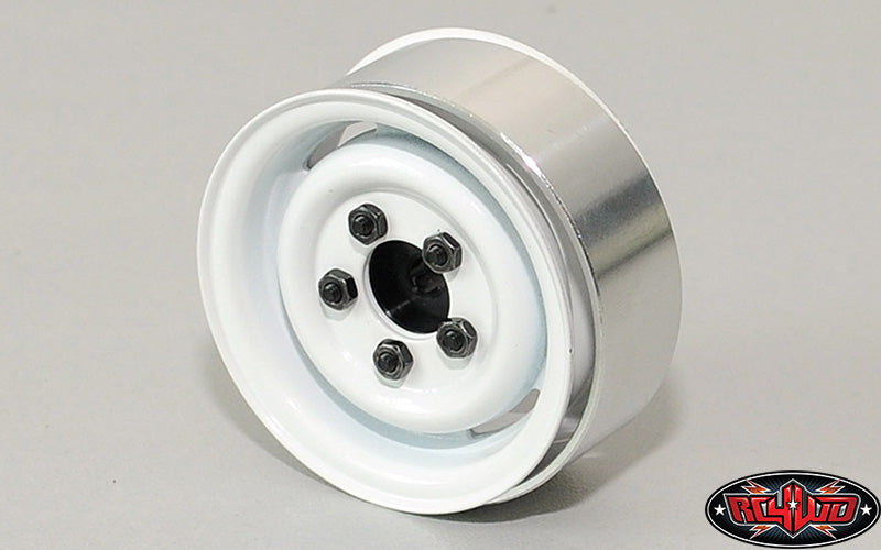 RC4WD Z-W0076 1.55" Landies Vintage Stamped Steel Beadlock Wheels (White)