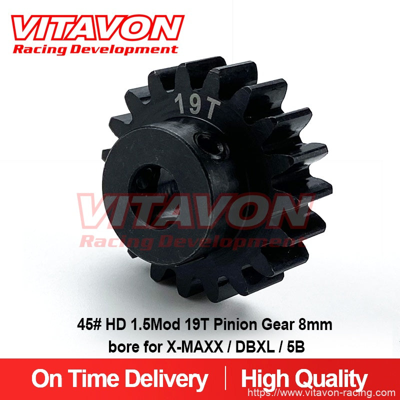 VITAVON DBXL071 CNC 45# HD 1.5Mod MOD1.5 19T Pinion Gear 8mm bore for X-MAXX / DBXL / 5B XMAXX XRT