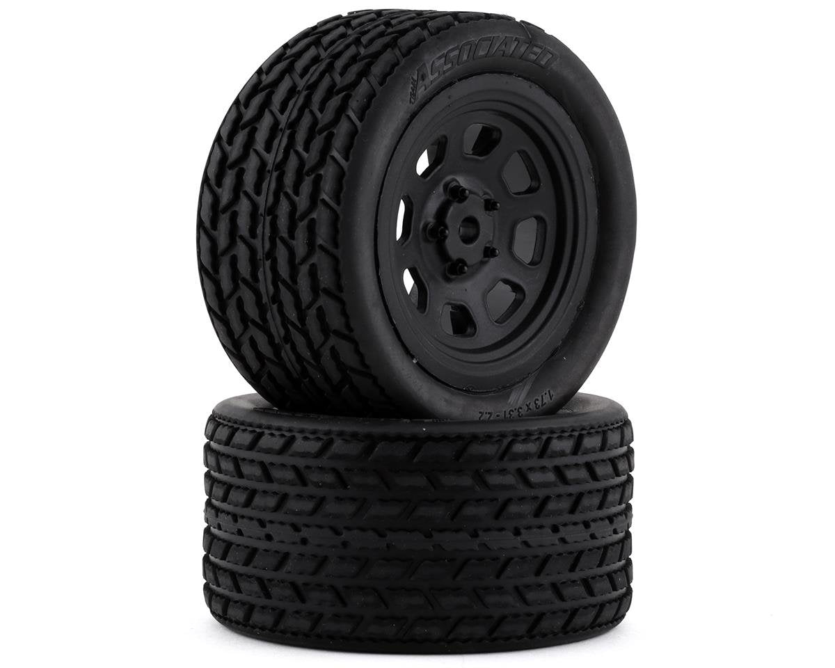 ASSOCIATED 71195 SR10 Rear Wheels with Street Stock Tires, mounted