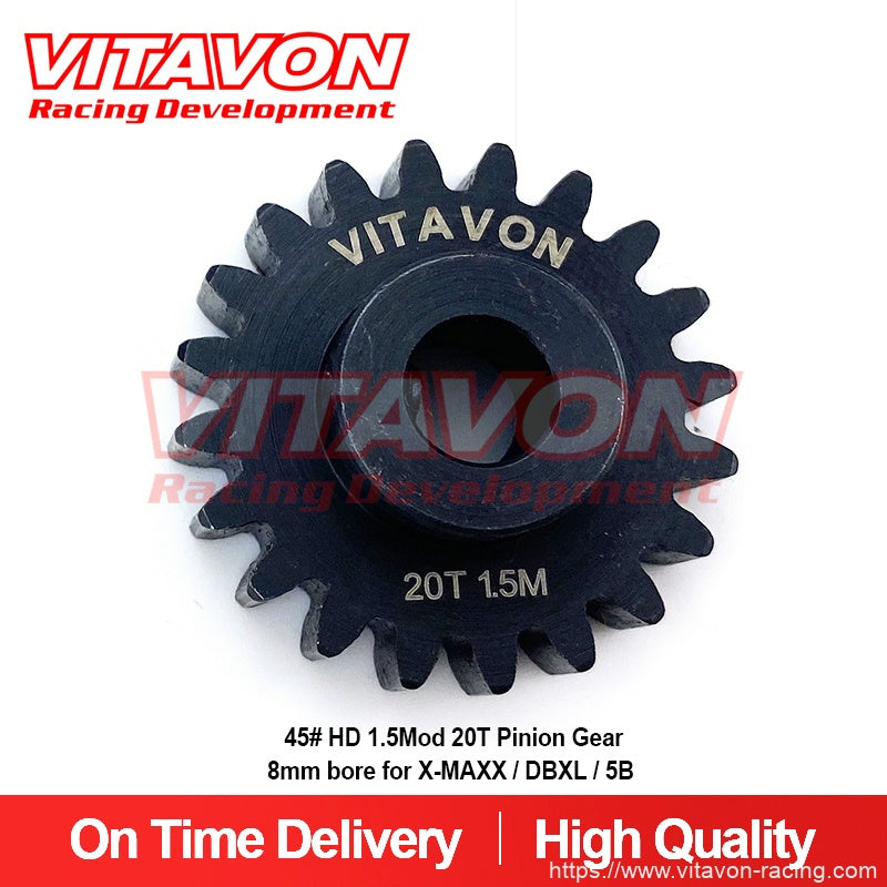 VITAVON CNC 45# HD 1.5Mod MOD1.5 20T Pinion Gear 8mm bore for X-MAXX / DBXL / 5B XMAXX XRT
