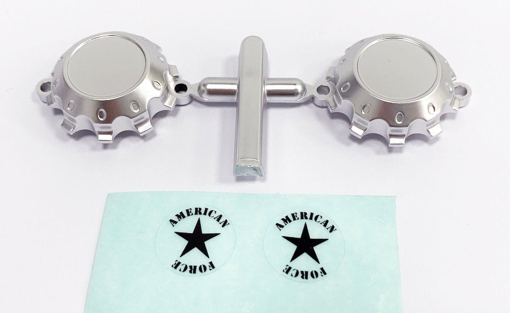 CEN RACING CD0631 American Force H01 Contra Wheel Cap, Silver, with Decal