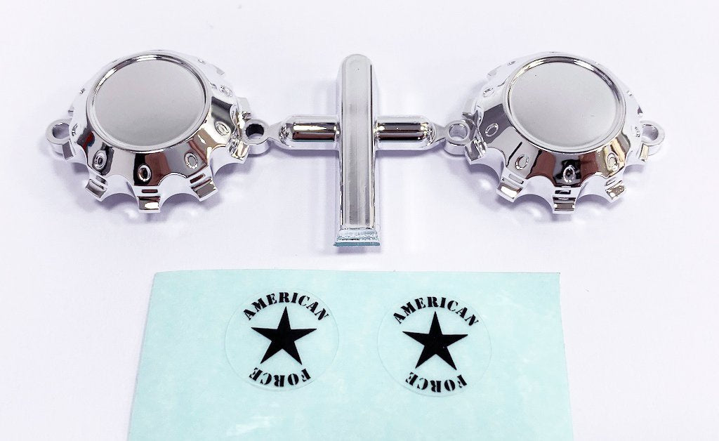 CEN RACING CD0632 American Force H01 Contra Wheel Cap, Chrome, with Decal