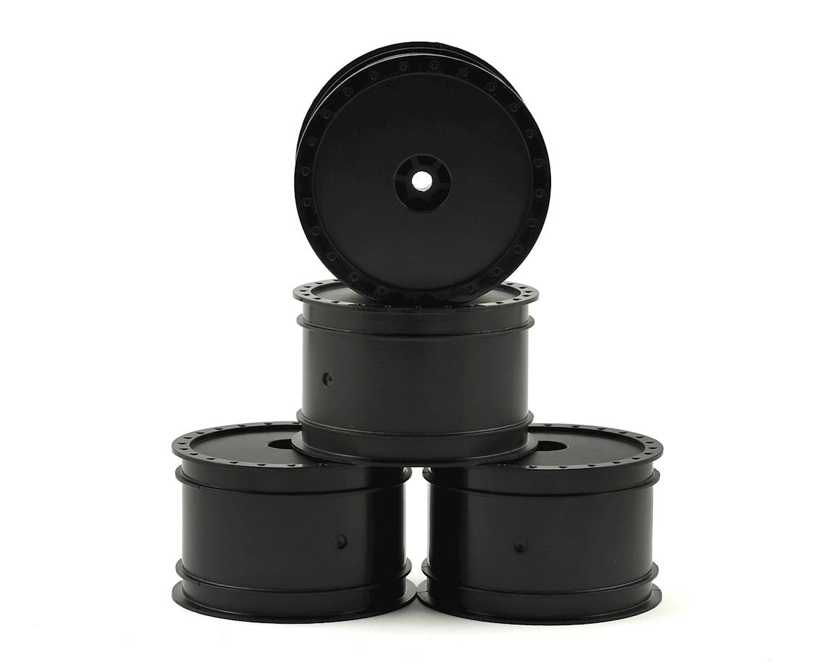 DE RACING DER-BB4-LRB Black Borrego Rear Buggy Wheels for the Associated B6 and TLR 22 (4pcs)