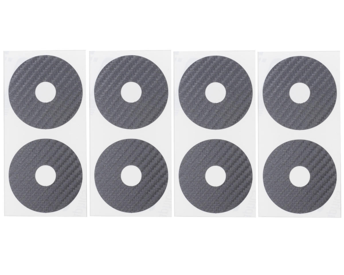 DE RACING DER-SD1-CS Wheel Sticker Disks 1/0 Buggy Silver Carbon Fiber