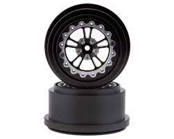 SSD SSD00452 V Spoke Aluminum Rear 2.2/3.0” Drag Racing Beadlock Wheels (Black) (2)