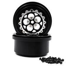 SSD SSD00489 5 Hole Aluminum Rear 2.2/3.0” Drag Racing Beadlock Wheels (Black) (2)