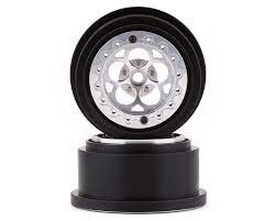 SSD SSD00492 5 Hole Aluminum Rear 2.2/3.0” Drag Racing Beadlock Wheels (Silver) (2)