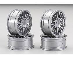 TAMIYA 51046 Medium Narrow 18-Spoke 1/10 Scale On Road Wheels (Silver) (4)