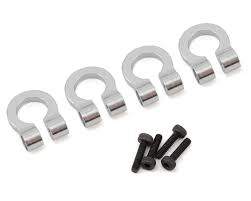 HOT RACING ACC80808 1/10 Aluminum Tow Shackle D-Rings (Silver) (4)