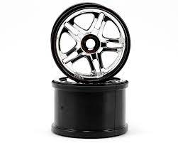 TRAXXAS 5172R Wheels, SS Split-Spoke 3.8" chrome (2) use with 17mm splined wheel hubs & nuts, part #5353X fits Revo / T-Maxx / E-Maxx