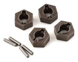 TRAXXAS 9069 Wheel hubs, 12mm hex (steel), extreme heavy duty (4)/ 2x9.8mm pin (4) (for use with #9080 upgrade kit and 6mm axles)