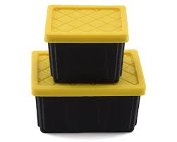 SCALE BY CHRIS SBCMUL6Y 1/10 HD Tote Bin Bundle Pack w/Yellow Lid