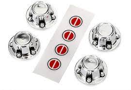 TRAXXAS 8176 Center caps, wheel (chrome) (4)/ decal sheet (requires #8255A extended stub axle)