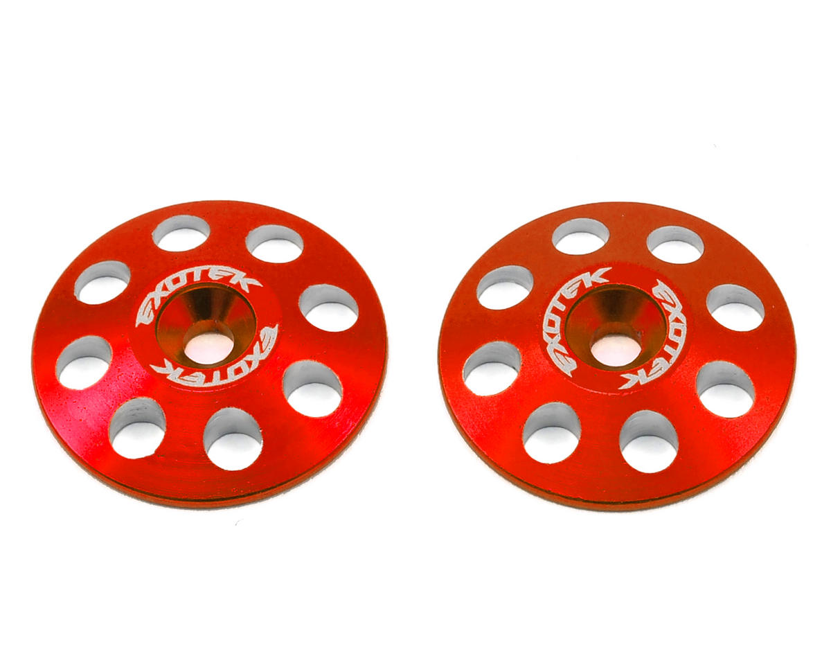 EXOTEK 1665RED 22mm 1/8 XL Aluminum Wing Buttons (2) (Red)