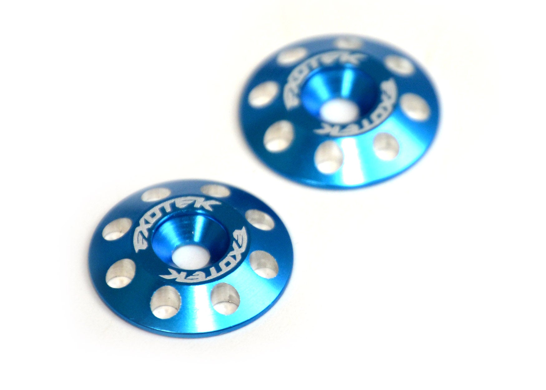 EXOTEK 1678BLU Flite Wing Buttons V2, 6061 Aluminum, Blue Anodized