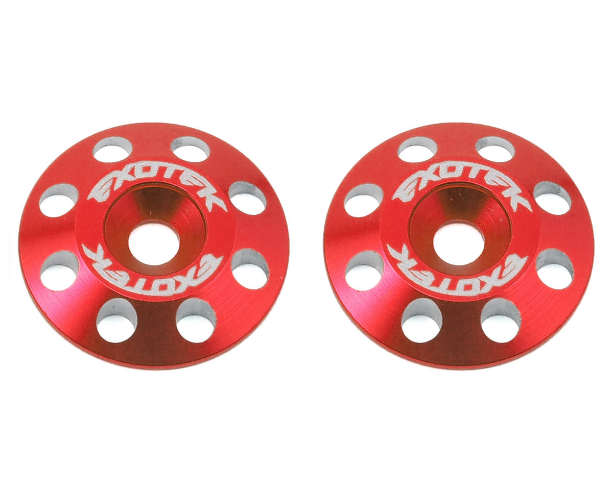 EXOTEK 1678RED Flite V2 16mm Aluminum Wing Buttons (2) (Red)