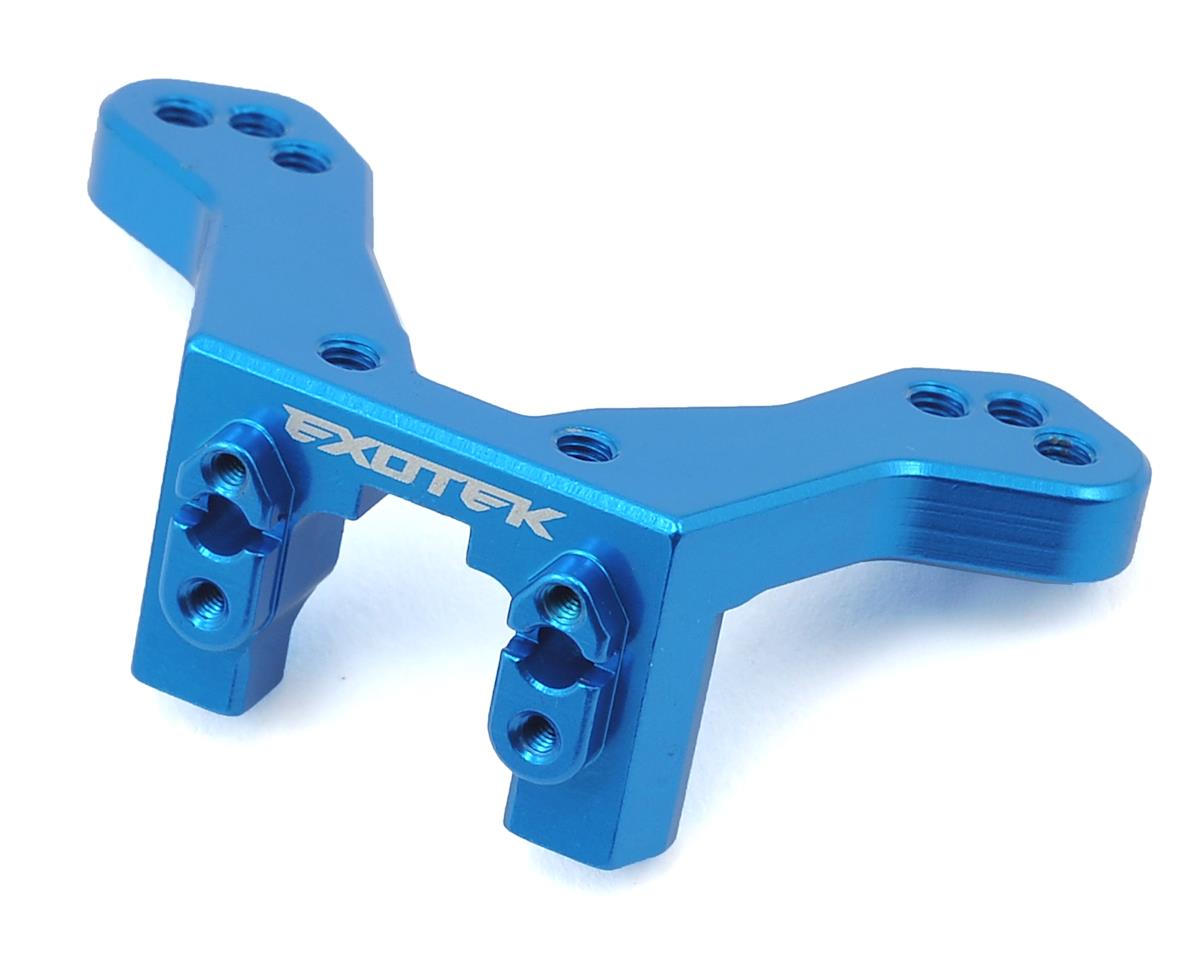 EXOTEK 1707BLU B6 Rear Camber Mount Bulkhead, Blue Anodized 7075 Aluminum