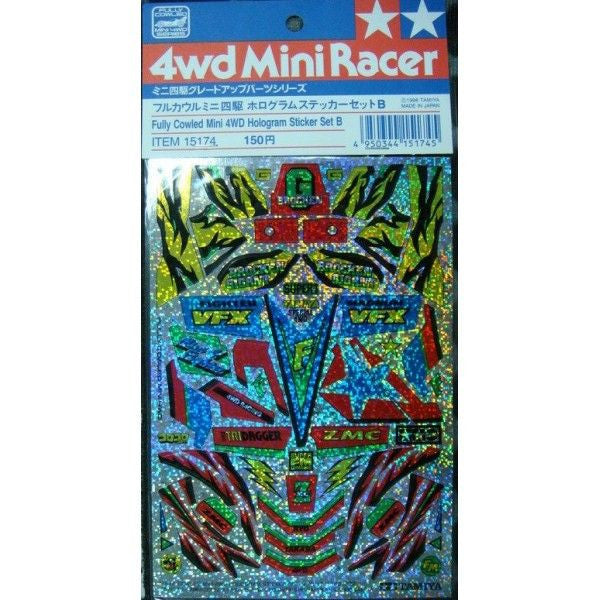 TAMIYA 15174 Fully Cowled Mini 4WD Hologram Sticker Set B *DISC*