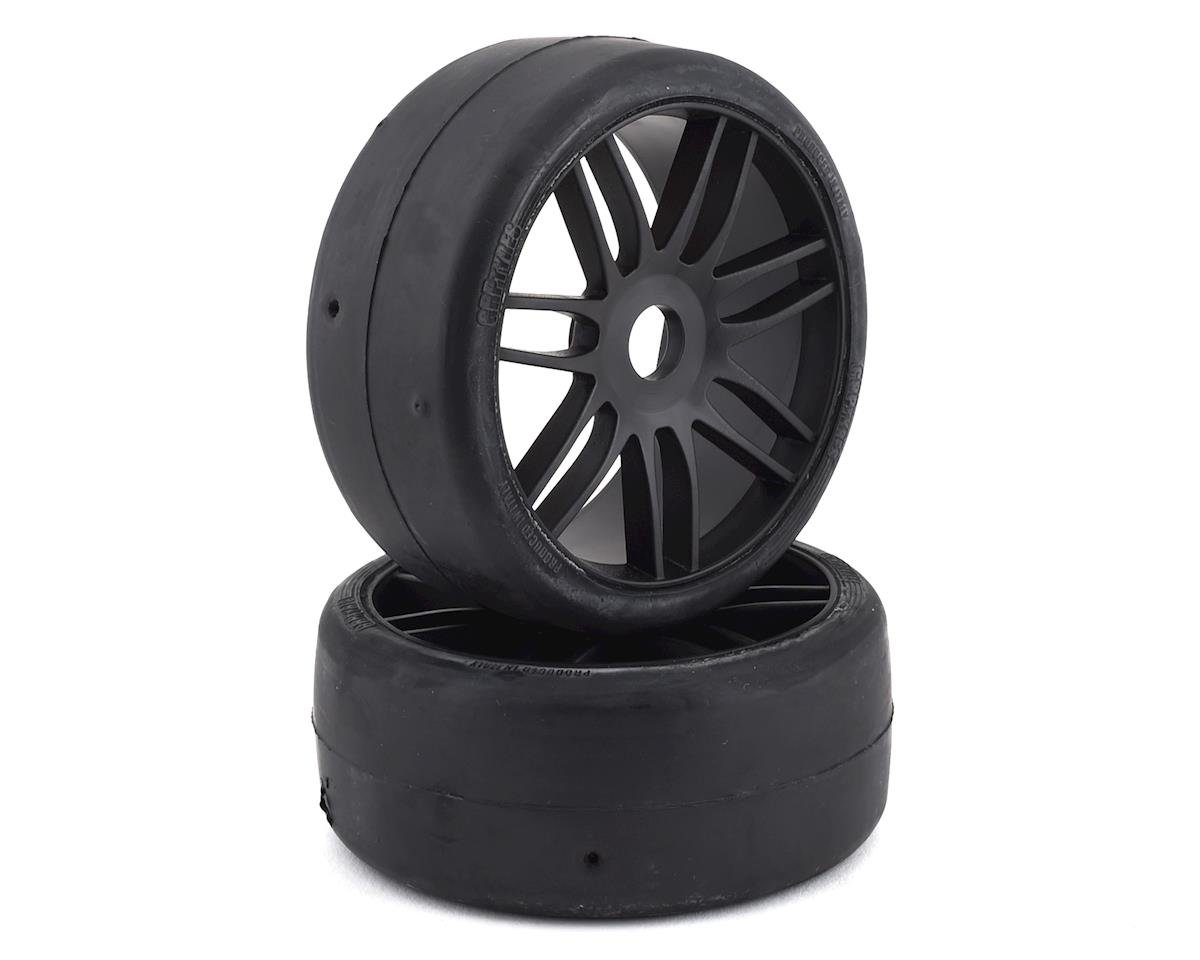 GRP GTX02-S1 GT - TO2 Slick Belted Pre-Mounted 1/8 Buggy Tires Black  S1 w/17mm Hex
