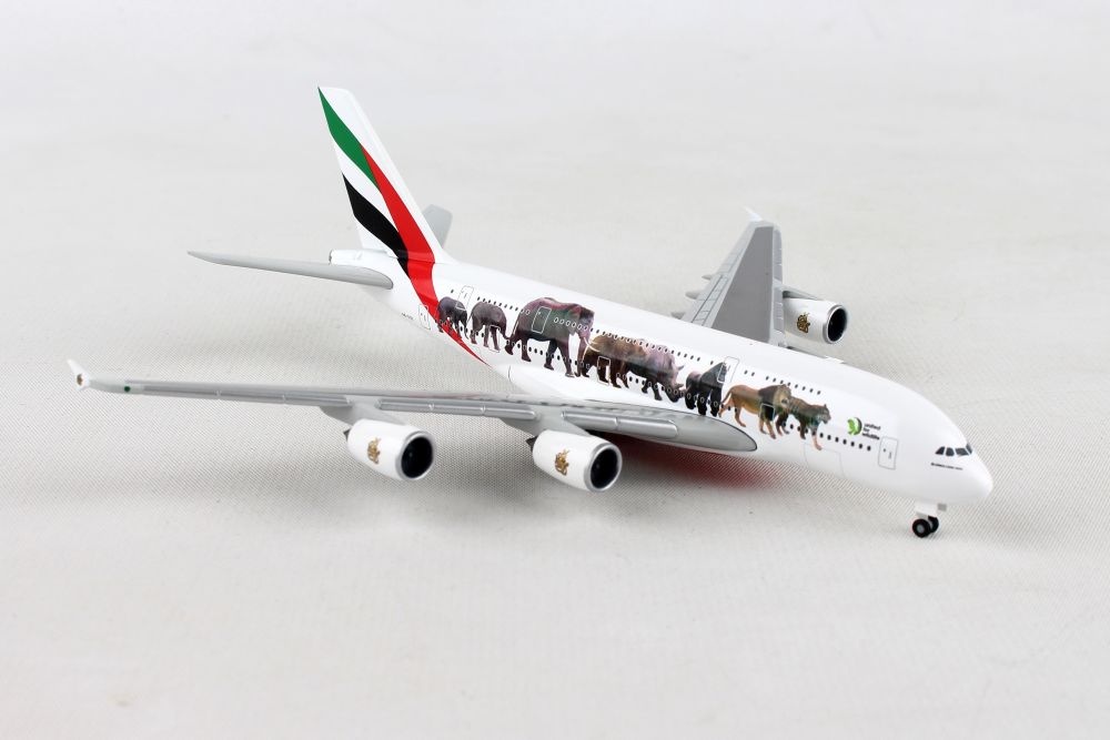 DARON HE531764 HERPA EMIRATES A380 1/500 UNITED FOR WILDLIFE
